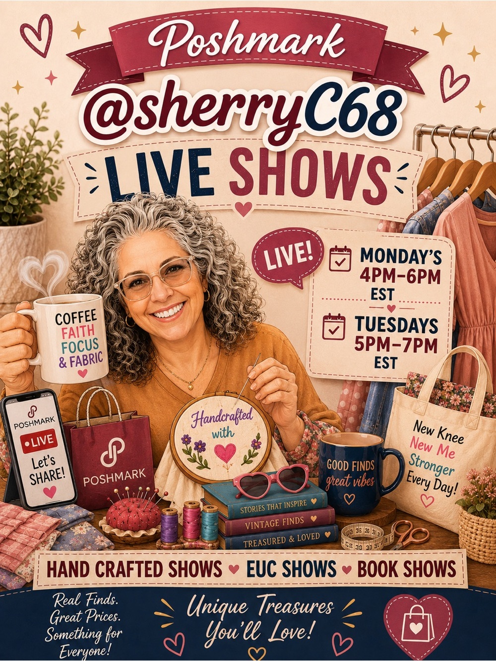 Tues 8/18 5pm EST Hand Crafted Upcycled & Vintage Share Show! - Picture 1 of 16